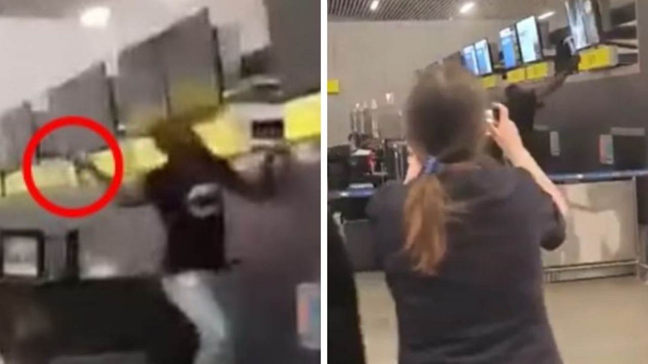 Man goes on hammer rampage at airport