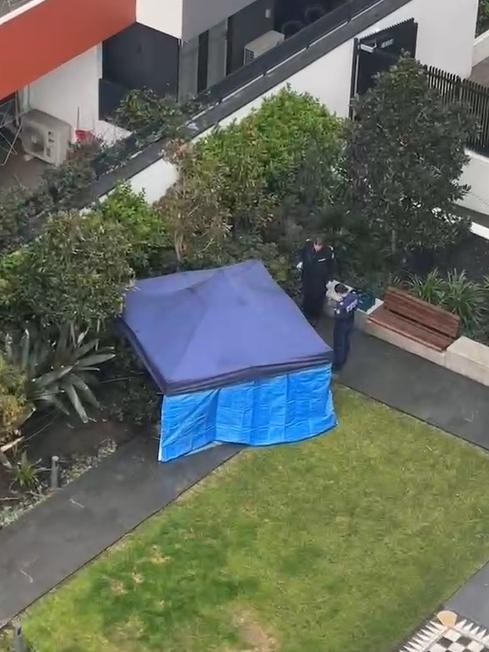 Police found one body in the courtyard and a second in an apartment. Picture: Supplied/ Steven Jiang