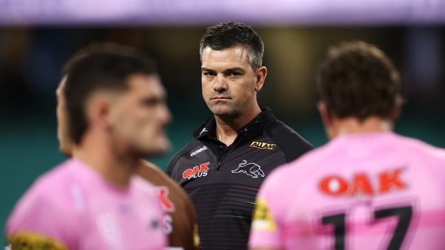 SYDNEY, AUSTRALIA – MAY 21: Panthers assistant coach Cameron Ciraldo looks on during the round 11 NRL match between the Sydney Roosters and the Penrith Panthers at Sydney Cricket Ground, on May 21, 2022, in Sydney, Australia. (Photo by Matt King/Getty Images)