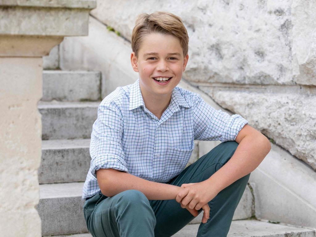 A handout photo taken in July 2023 and issued by Kensington Palace on July 22, 2023 shows Britain's Prince George of Wales posing for a photograph in Windsor, west of London. The portrait has been released to mark Prince George's 10th birthday. (Photo by Millie Pilkington / KENSINGTON PALACE / AFP) / RESTRICTED TO EDITORIAL USE - MANDATORY CREDIT "AFP PHOTO / KENSINGTON PALACE PALACE / MILLIE PILKINGTON " - NO MARKETING NO ADVERTISING CAMPAIGNS - DISTRIBUTED AS A SERVICE TO CLIENTS - IMAGE ON TO BE USED TO ILLUSTRATE STORY MENTIONED IN CAPTION This photograph can not be used after 0001 Tuesday December 31, 2023, without prior, written permission from Kensington Palace. /