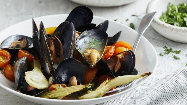 Classic: mussels with fennel and white wine. Picture: Guy Bailey