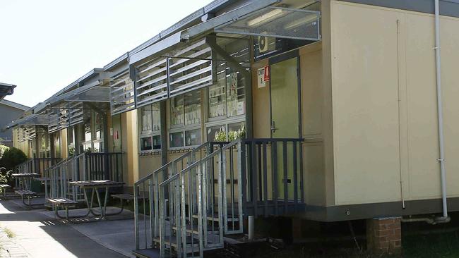 A series of demountable at Castle Hill Public would be demolished for new classrooms. Picture: John Appleyard