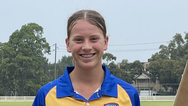 Newcastle representative cricketer Caoimhe Bray ahead of the 2022/23 Margaret Peden Shield. Photo: supplied.