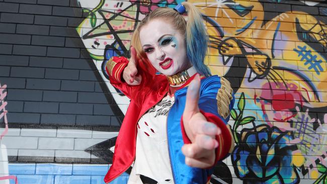 Cosplayer Riely Saville as Harley Quinn. Picture Glenn Hampson