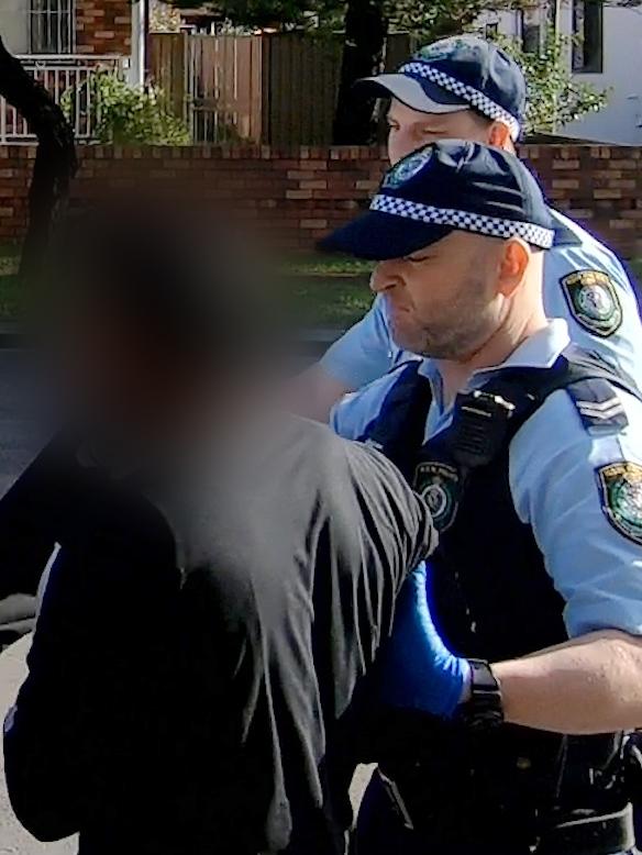 The Punchbowl man being arrested. Picture: NSW Police