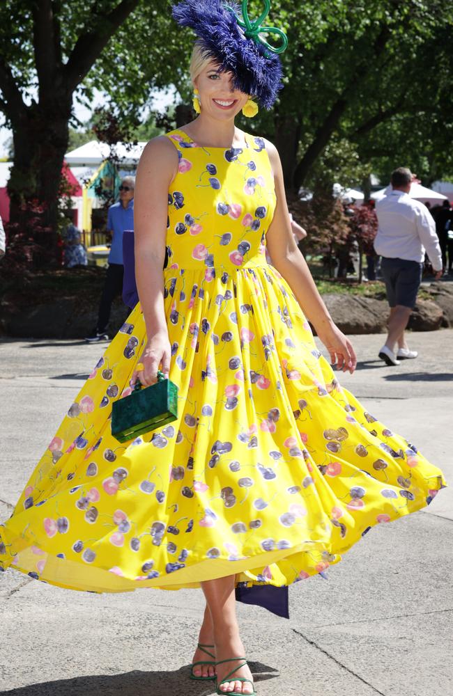 Ceri McVinnie wears a self-made dress. Picture: David Caird