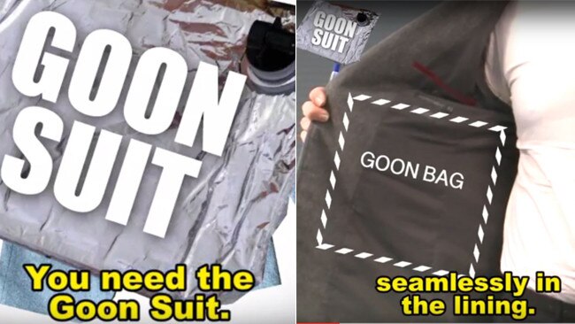 Images from the Goon Suit viral video.