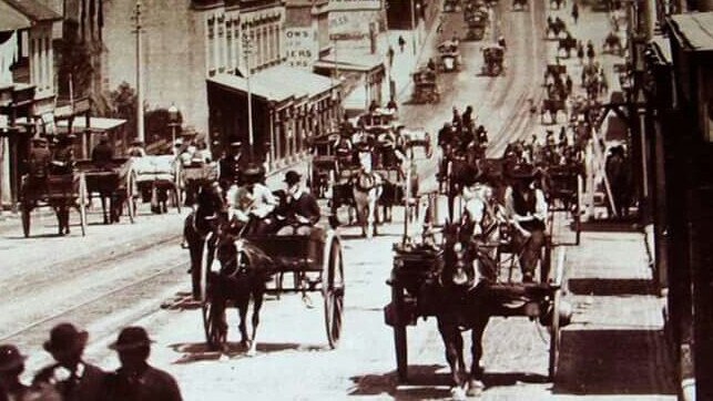 Traffic along Parramatta Rd., in Sydney’s inner west, in the 1880s. Picture: State Records of NSW