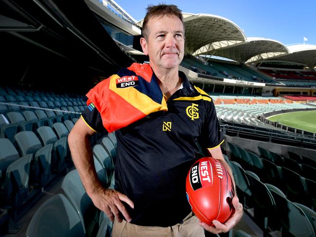 Glenelg SANFL Coach Mark Stone pictured at Adelaide Oval on Wednesday 18 December, 2019. He has been named the Coach of SANFL team. (AAP Image/Sam Wundke)