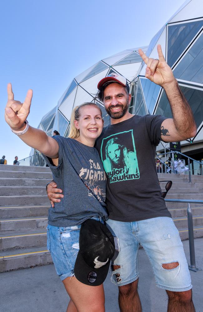 Christy and Anthony Borrelli before the Foo Fighters concert at AAMI Park. Picture: David Geraghty