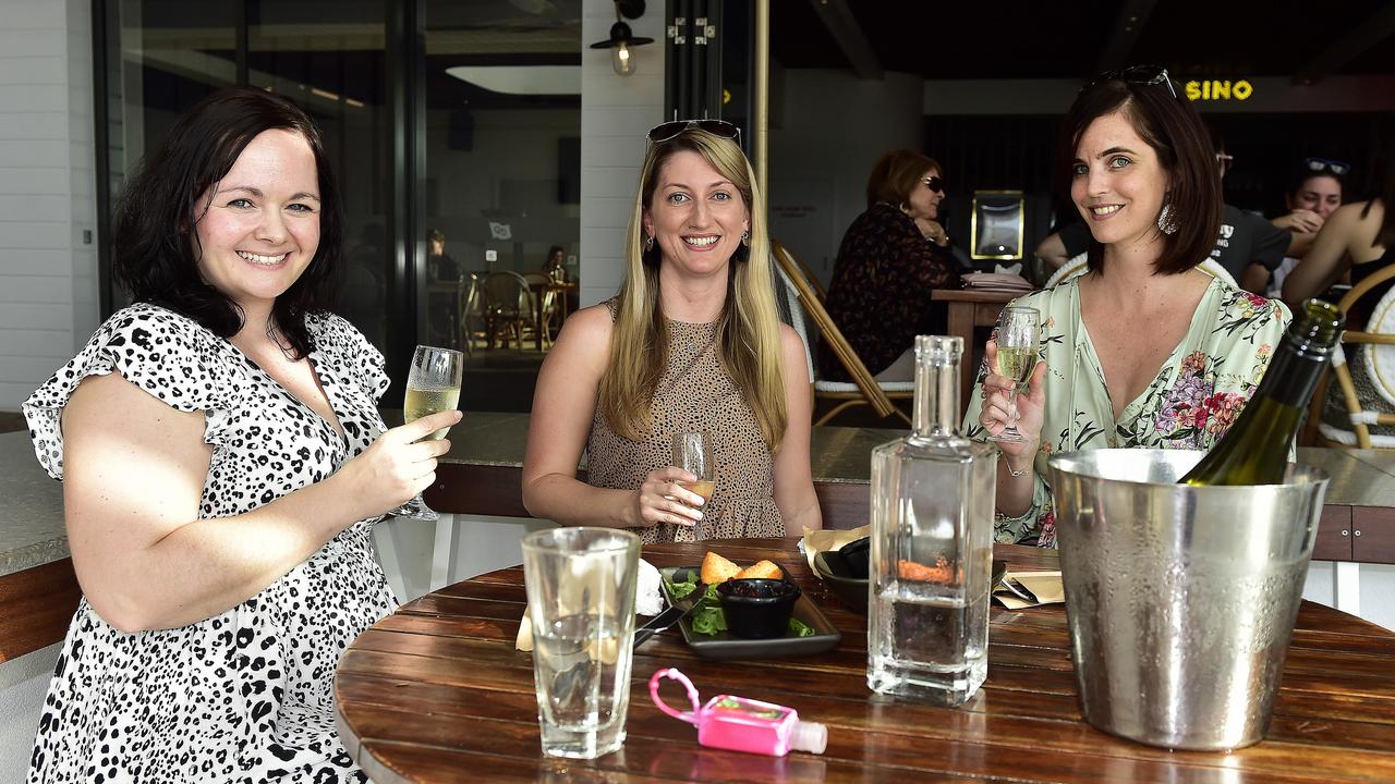 Jenn Cowman, Dee Townsend and Claire Obemayer at The Ville Resort and Casino. Local residents and tourists are supporting the hospitality industry as Covid-19 restrictions slowly lift. PICTURE: MATT TAYLOR.