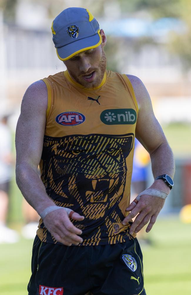 Nick Vlastuin at training on Monday. Picture: Jason Edwards