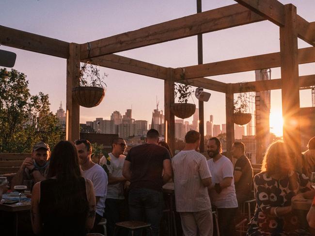 A standard sunset on the roof at Runner Up. Picture: Runner Up