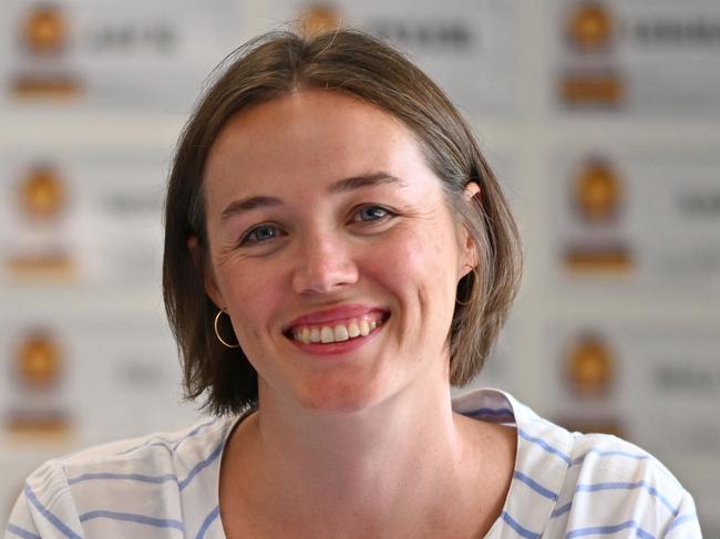 8/2/2023:  teacher Natalie Rayner  in the classroom at the Queensland Pathways State College in Mt Gravatt, Brisbane .  pic Lyndon Mechielsen/Courier Mail