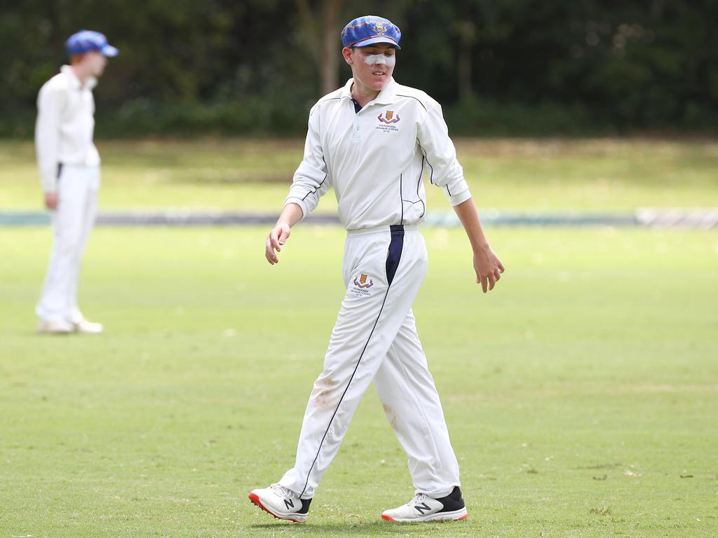 Taj Glenn played cricket with Toowoomba Grammar in 2021. Picture: Tertius Pickard.