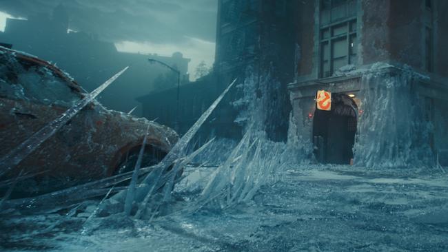 The famous Ghostbusters New York firehouse was recreated on a sound stage in England.