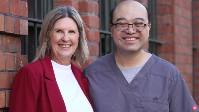 Adelaide haematologist David Yeung with former patient (and now SAHMRI colleague) Jo Dart. Picture supplied.