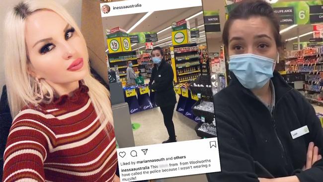 Another anti-mask wearing “Karen” has emerged, this time taunting a Woolworths worker and police after she refused to wear a mask.