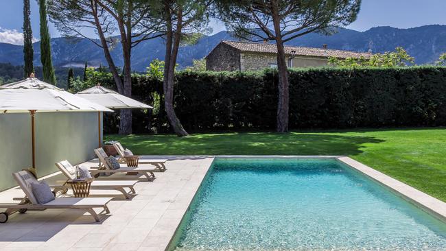 The pool at Mas Gris, one of the three villas on Ridley Scott’s estate. Picture: Sylvain Humbert.