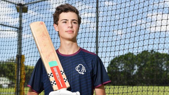 Junior Sunshine Coast teenager Alex Procopis who has been selected to represent Queensland at the National Cricket Championships. Picture: Patrick Woods.