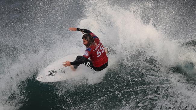 Wade Carmichael competing at Bells Beach in one of the Australian legs of the world surf tour.