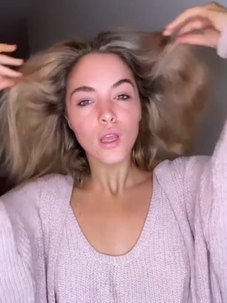 Aussie model Olivia Molly Rogers shared a video showing herself makeup free... Picture: Instagram/OliviaMollyRogers
