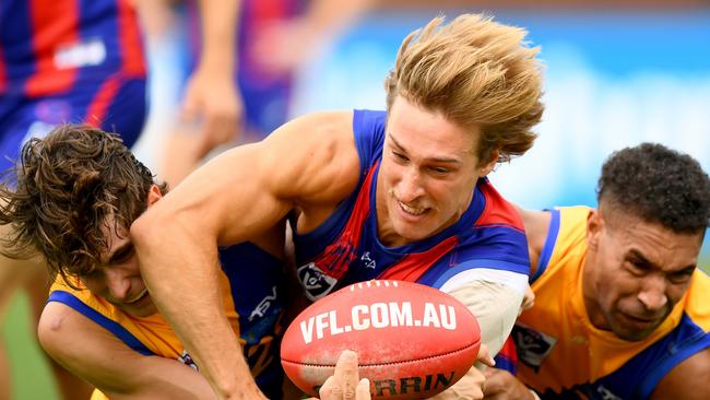 Roarke Smith playing for Port Melbourne against Williamstown last year. (Photo by Josh Chadwick/AFL Photos/via Getty Images)