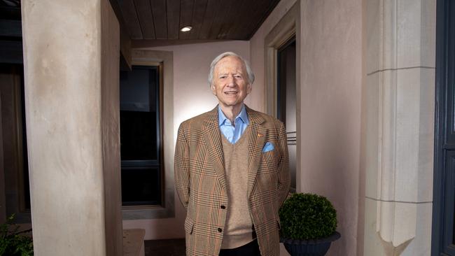 07/03/2019: Former federal leader of the Liberal Party Andrew Peacock, who has just turned 80 years old, at his home in Austin, Texas with dog named 'Butters'. PIC: Brian Birzer for The Australian