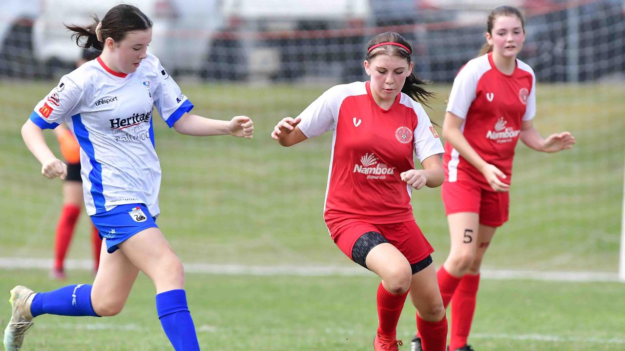 SOCCER: U 13 girls, Woombye V Nambour Yandina United. Picture: Patrick Woods.