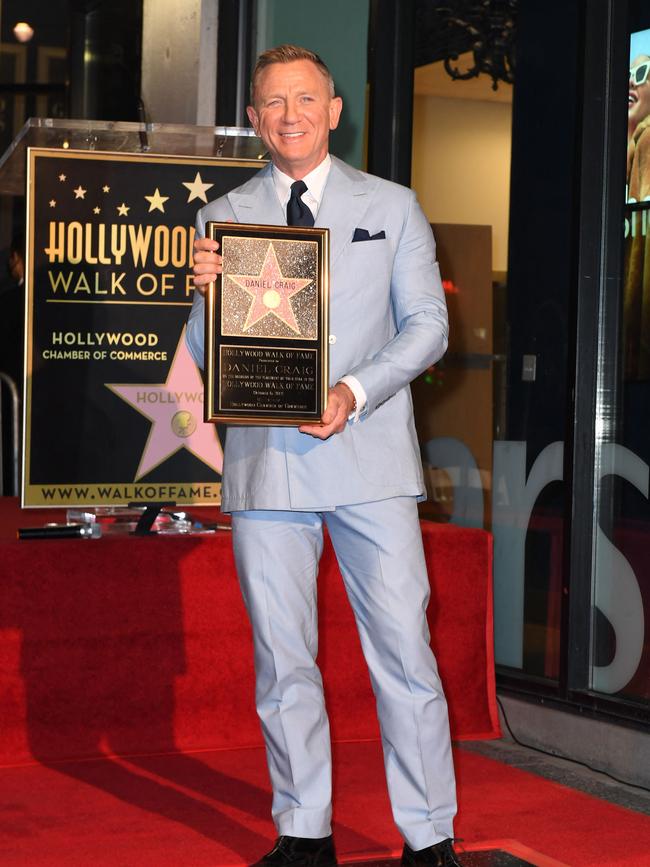 Craig receives his Hollywood Walk of Fame Star on October 6. Picture: AFP