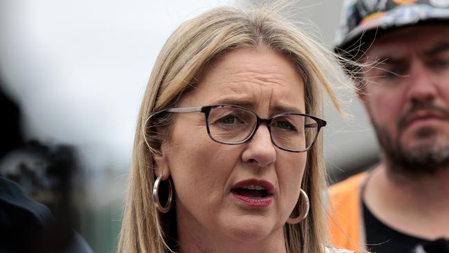 Transport Infrastructure Minister Jacinta Allan announced the start of level crossing removal works at Surrey Hills and Mont Alvert. Picture: David Geraghty