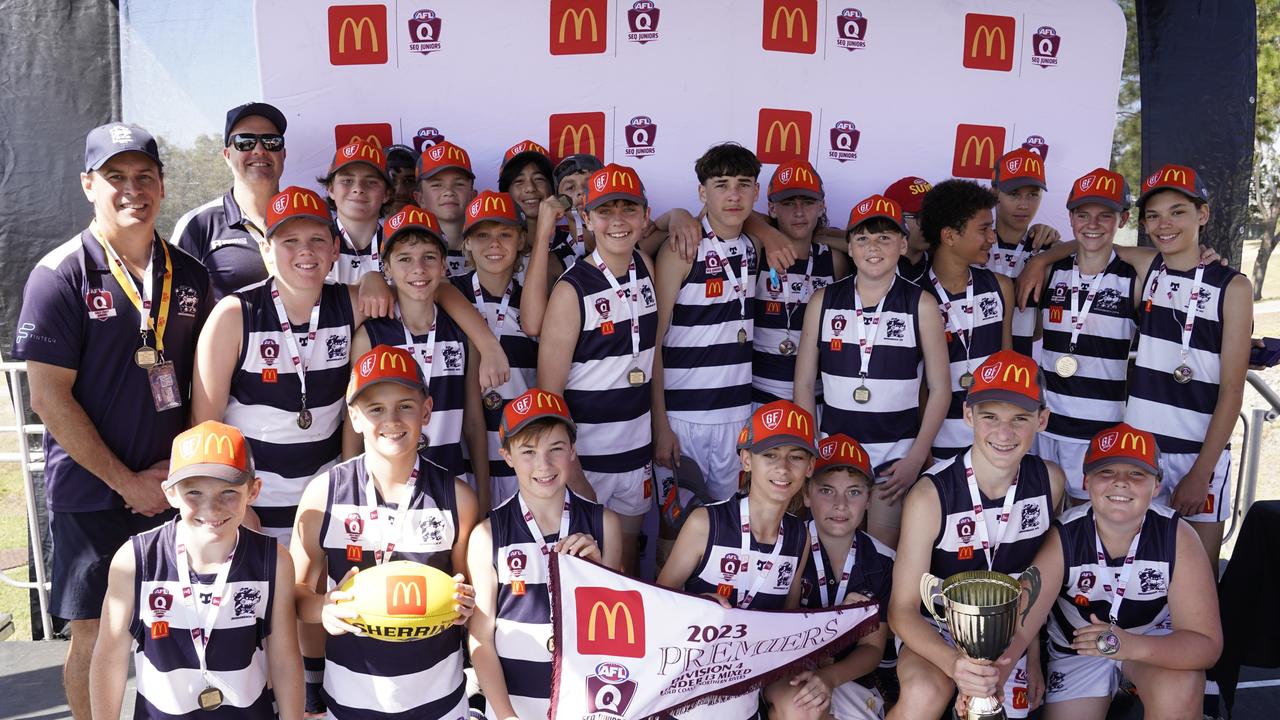 Broadbeach Cats won the Under 13 Mixed Div 4 grand final for SEQJ Gold Coast Northern Rivers. Picture: Supplied