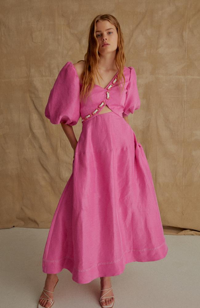 Pretty in pink by Aje for Vogue Fashion Relief. Picture: Aje