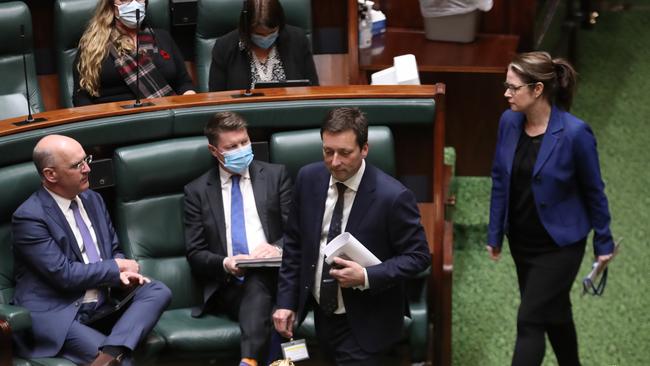 Matthew Guy during Question time in the Victorian Legislative Assembly. Picture: David Crosling