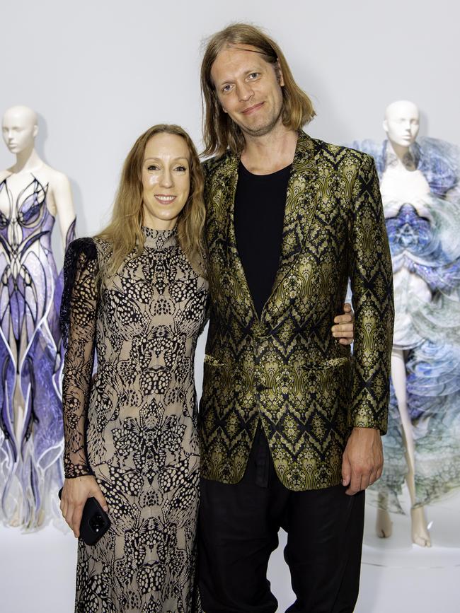 Iris van Herpen with partner and collaborator Salvador Breed at Iris van Herpen: Sculpting the Senses, Gallery of Modern Art, Brisbane. Picture: C Callistemon © QAGOMA