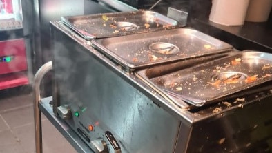 A photo taken during the food safety and hygiene inspection, showing a bain marie.