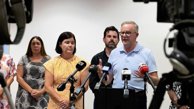 Prime Minister Anthony Albanese visited Alice Springs for half a day in late January to address escalating issues of crime. Picture: NCA NewsWire / Sabine Haider