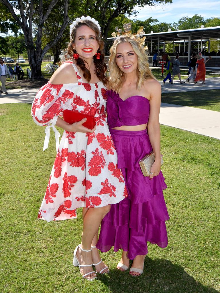 2YO Family Race day at Cluden Park. Louise Costanzo and Ebony McKillop. Pictrue: Evan Morgan