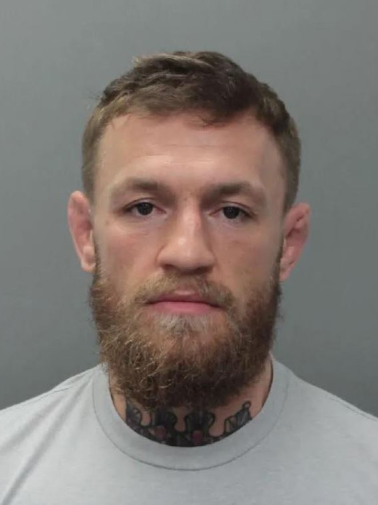 After the defeat McGregor appeared to be spiralling. He was arrested in Miami after being accused of smashing a fan’s phone. Supplied: Miami Beach Police.