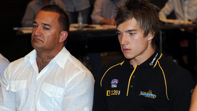 Dustin Martin and his dad on draft night in 2009.