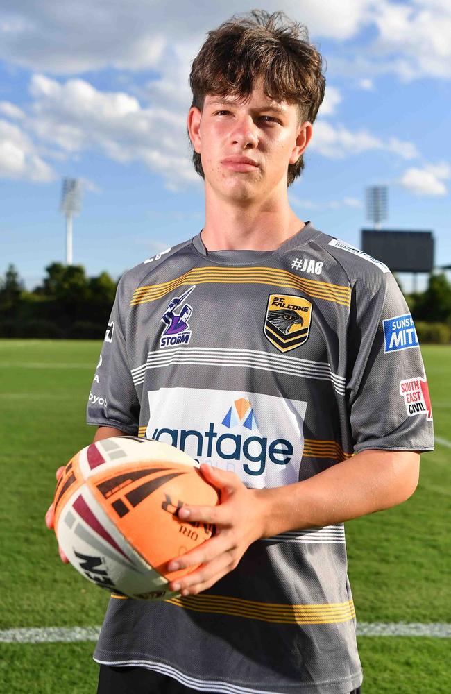 Sunshine Coast Falcons under-16s players. Caiden Ah-See. Picture: Patrick Woods.