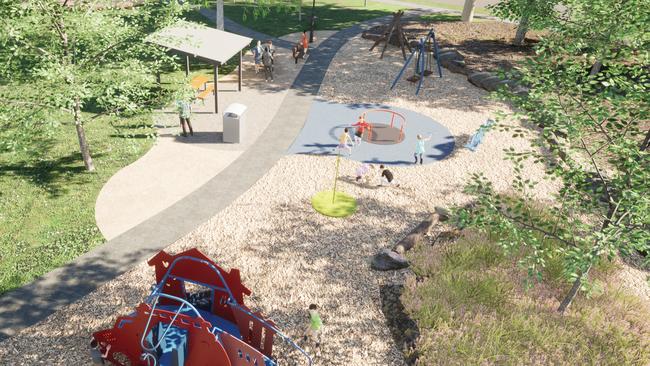 The parks, including Mandeville Reserve, will receive lighting and new pathways. Picture: Playford Council.