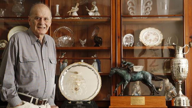 Co-owner Richard Treweeke at home with the spoils of Winx’s successes.
