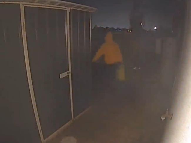 CCTV footage of an alleged arsonist at the property. Picture: Victoria Police