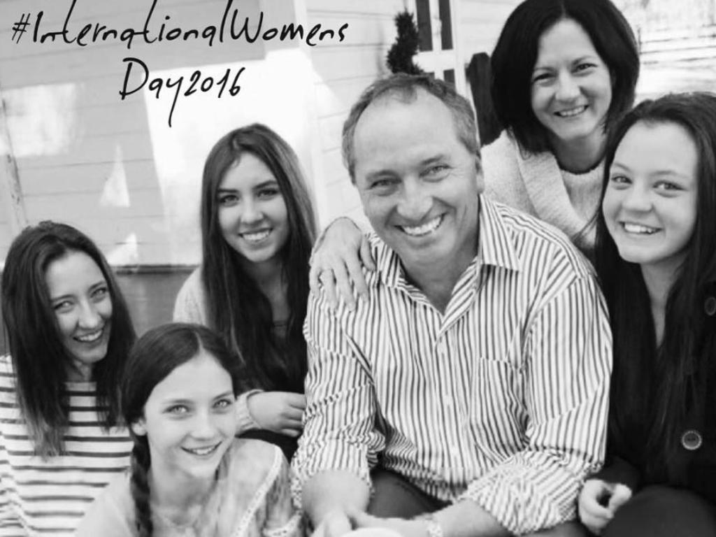 Barnaby Joyce's Instagram page from 2016, with his wife Natalie and his four daughters.