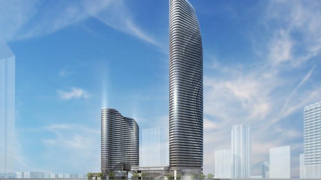 Artist impressions of the failed Sapphire development in Surfers Paradise.