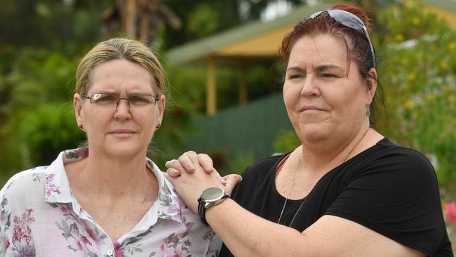 Megan Ross, with her sister Julie Quealy, testified at recent Elder Abuse Inquiry. Picture: Evan Morgan