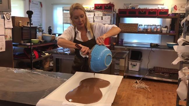 Inside the chocolate school