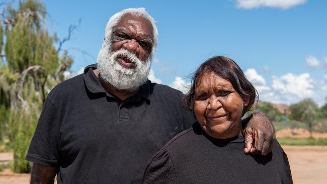 Patrick Nandy and Sarah Mangaraka at the Yipirinya School shares their concerns about the ongoing circumstances in Alice Springs. on March 30, 2024. Picture: Pema Tamang Pakhrin