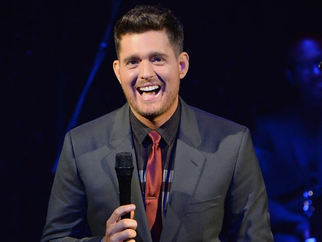 Michael Buble called on Richard for a bit of a singalong before his Sydney concert. Picture: Kevin Mazur/Getty Images